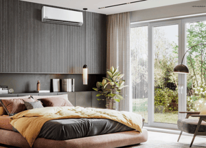 Panasonic airco wandmodel in slaapkamer