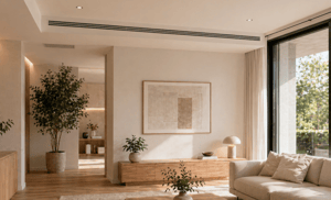 Panasonic kanaalmodel airco weggewerkt in plafond
